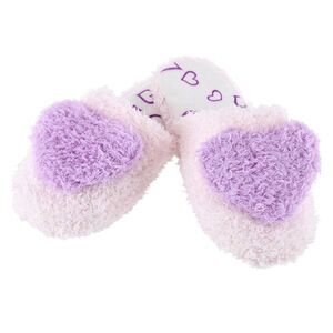 CTM Girl's Fluffy Heart Assorted Slippers